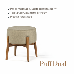 Puff Dual Duas Funções no Mesmo Produto Linho Luxo:cinza - 4
