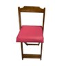Conjunto Mesa Dobrável 70x70 C/ 4 Cadeiras Imbuia Estofadas Rosa - 2