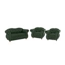 Ver imagem 1 de Conjunto Chesterfield Merlo Namoradeira c/ 2 Poltronas - Veludo Verde Musgo / decoração, recepção, s