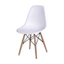 Ver imagem 3 de Kit 2 Cadeiras Jantar Eames Eiffel Pés de Madeira com Assento Branco - Cor: Marrom