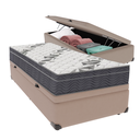 Ver imagem 1 de Cama Box Baú Solteiro Bege e Colchão Airtech 100 D33 Ortobom