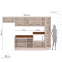 Ver imagem 6 de Cozinha Koya 6 Peças 316,8cm Armários Aéreos Paneleiro Balcões com Tampo Rodapé Creme 250050