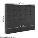 Ver imagem 4 de Cabeceira Queen 158 cm Berlin Veludo Preto Soon
