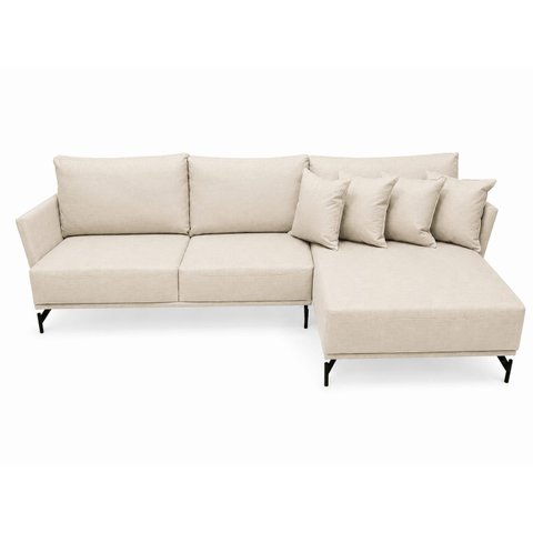 Sofá Ibiza Linho Off 2.60m Chaise Lado Direito ou Esquerdo – Design Moderno e Conforto Premium