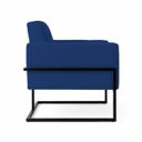 Ver imagem 3 de Poltrona Decorativa Estofada Veludo Base Metálica Industrial Prime Preto – Paraná Metal:Azul Notte