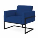 Ver imagem 2 de Poltrona Decorativa Estofada Veludo Base Metálica Industrial Prime Preto – Paraná Metal:Azul Notte