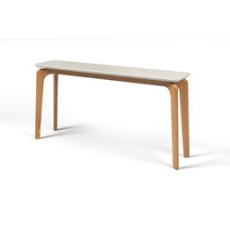 Aparador para Quarto Sala Corredor Cirrus 120cm - Madeira Tampo com Vidro Imbuia Bahia/off White - 1