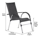 Ver imagem 4 de Kit 4 Cadeiras Poltrona para Área Varanda e Mesa de Centro Vênus em Fibra Sintética Trama