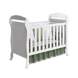 Berço Americano Danny 2 em 1 Vira Sofazinho Infantil Branco Brilho Quarto de Bebê - Reller