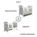 Ver imagem 3 de Berço Americano 2 em 1 Danny Vira Sofazinho Infantil Branco Brilho Quarto de Bebê - Reller