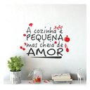 Ver imagem 1 de Adesivo de Parede Decorativo Frase a Cozinha É Pequena Mas Cheia de Amor