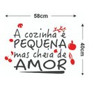 Ver imagem 2 de Adesivo de Parede Decorativo Frase a Cozinha É Pequena Mas Cheia de Amor