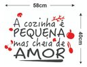 Ver imagem 2 de Adesivo de Parede Decorativo Frase a Cozinha É Pequena Mas Cheia de Amor