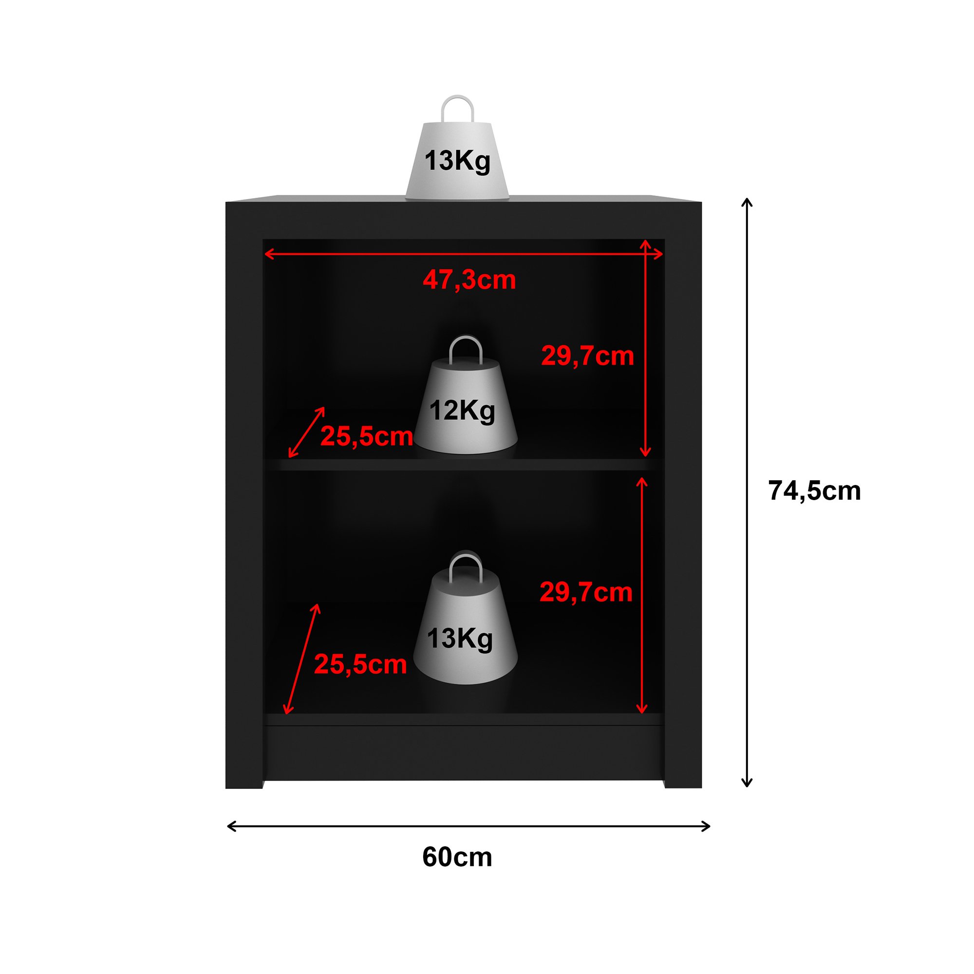 Balcão para Escritório 60cm com 2 Portas e 1 Prateleira ME4103 - 7