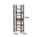 Ver imagem 4 de Estante para Livros 1,78m Industrial com 5 Prateleiras Sala Escritório Home Office Cor:Lamina Mel