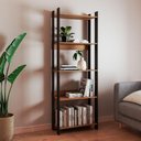 Ver imagem 1 de Estante para Livros 1,78m Industrial com 5 Prateleiras Sala Escritório Home Office Cor:lamina Mel