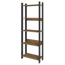 Ver imagem 3 de Estante para Livros 1,78m Industrial com 5 Prateleiras Sala Escritório Home Office Cor:lamina Mel