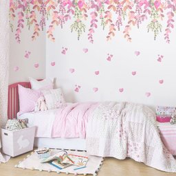 Adesivo de Parede Infantil Cascata de Amor - Flores Adesivos Primeiro Quarto 3 Cartelas Candy Color - 3