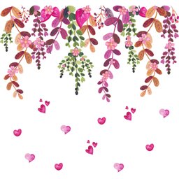 Adesivo de Parede Infantil Cascata de Amor - Flores Adesivos Primeiro Quarto 3 Cartelas Candy Color - 4