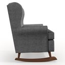 Ver imagem 7 de Kit 02 Poltronas De Amamentação Com Balanço Malu Base De Madeira P02 Linho Cinza Escuro - Lyam