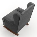 Ver mais imagens de Kit 02 Poltronas De Amamentação Com Balanço Malu Base De Madeira P02 Linho Cinza Escuro - Lyam
