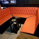 Ver imagem 1 de Poltrona Sofá em U 2x2x2 Laranja e Preto Capitonê a Mão Sku 19