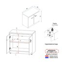 Ver imagem 4 de Balcão de Escritório 80cm 2 Portas com Chave Multimóveis CR25296