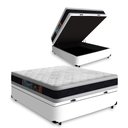 Ver imagem 1 de Cama Box Baú Casal + Colchão Espuma D45 Castor Black White Double Face 138x188x69cm