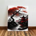 Ver imagem 5 de Kit 3 Quadro Decorativo Paisagem Japonesa Japão Samurai Qualidade Premium 40x28cm