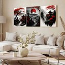 Ver imagem 3 de Kit 3 Quadro Decorativo Paisagem Japonesa Japão Samurai Qualidade Premium 40x28cm