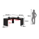 Ver imagem 4 de Escrivaninha Mesa Escritório Angular em L ME4116 157,3cm Preto