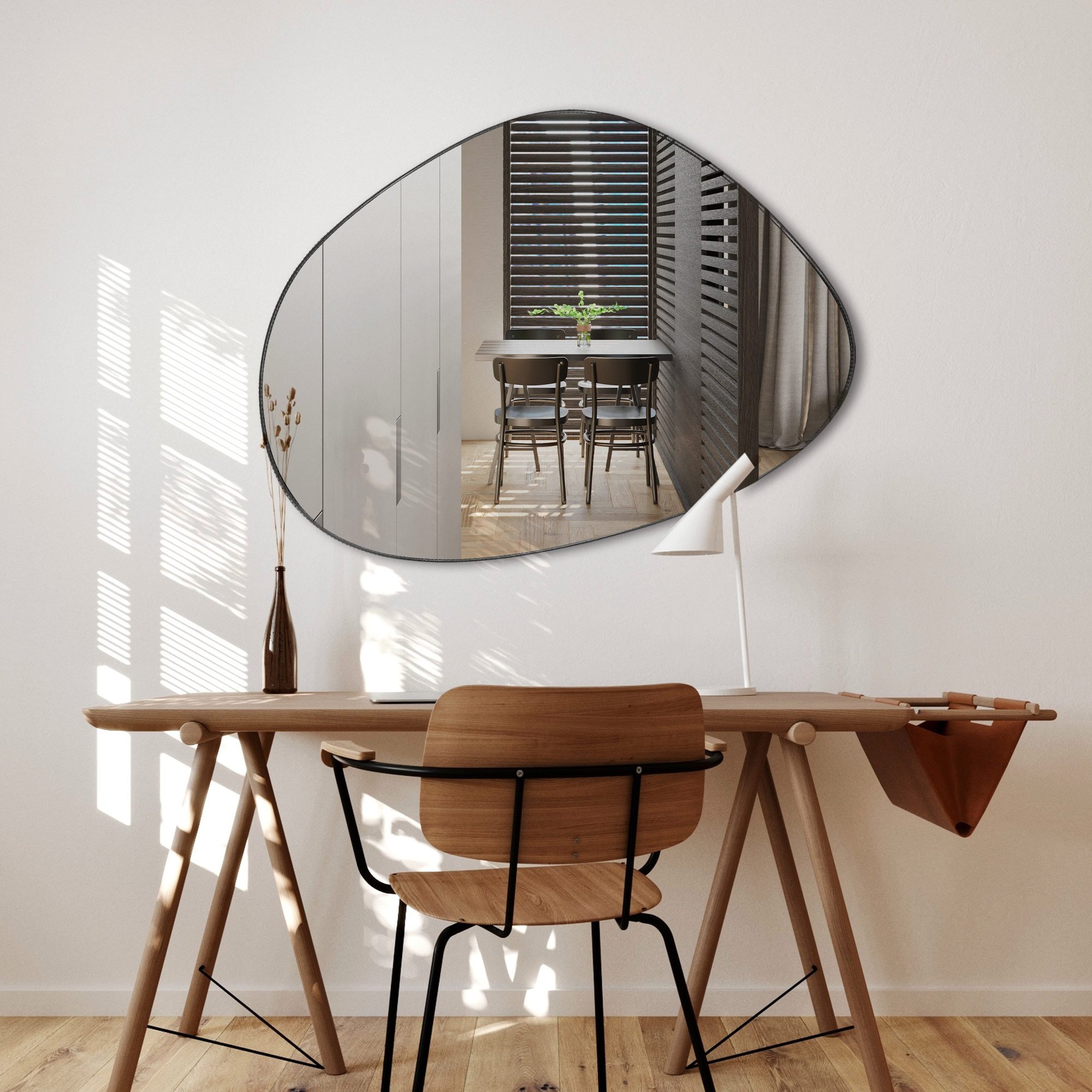 Espelho Decorativo Orgânico 80x60 Moderno:Café - 3
