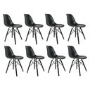 Ver imagem 1 de CONJUNTO 8 CADEIRAS EAMES PP PRETA PÉS EM POLIPROPILENO