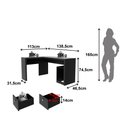 Ver imagem 6 de Escrivaninha Mesa Escritório em L com ME4129 2 Gavetas 135,8cm Preto