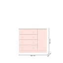 Ver imagem 4 de Cômoda Sapateira Infantil Pirulito 1 Porta 4 Gavetas Rosa 2561 - Mercado Dos Móveis