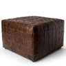 Puff Patchwork Mh-9813 Herval Quadrado Madeira Eucalipto Estofado em Marrom Pé Baixo Madeira Amê - 1