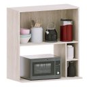 Ver imagem 3 de Armário Aéreo para Cozinha 80 Cm 2 Portas com Nicho Atenas Cinza Cristal