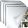 Kit 5 Espelho Adesivo Sala Jantar Acrilico Espelhado 5 Unidades Flexivel Quadrado 15x15cm Decorativo - 1