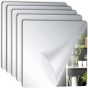 Ver imagem 1 de Kit 5 Espelho Adesivo Sala Jantar Acrilico Espelhado 5 Unidades Flexivel Quadrado 15x15cm Decorativo
