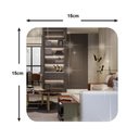 Ver imagem 7 de Kit 5 Espelho Adesivo Sala Jantar Acrilico Espelhado 5 Unidades Flexivel Quadrado 15x15cm Decorativo
