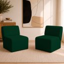 Ver imagem 1 de Kit 2 Poltronas Decorativas Zoe Orgânicas Modernas Minimalistas Sala Recepção Luxo Suede