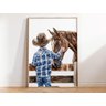 Quadro Decorativo Cowboy Vaqueiro Cavalo Rodeio Quarto Menino Decoração - 3