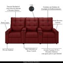 Ver imagem 4 de Poltrona do Papai Reclinável Cinema 3 Lugares Manual Baú Usb Haifa F05 Veludo Vermelho - Lyam Decor