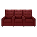 Ver imagem 3 de Poltrona do Papai Reclinável Cinema 3 Lugares Manual Baú Usb Haifa F05 Veludo Vermelho - Lyam Decor