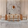 Sala de Jantar Mesa 220cm Tampo Laminado 8 Cadeiras Tokyo Madeira Maciça - 1