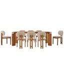 Ver imagem 2 de Sala de Jantar Mesa 220cm Tampo Laminado 8 Cadeiras Tokyo Madeira Maciça