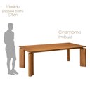 Ver imagem 5 de Sala de Jantar Mesa 220cm Tampo Laminado 8 Cadeiras Tokyo Madeira Maciça Marrom/Off White/Imbuia