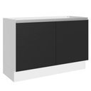 Ver imagem 1 de Balcão Gabinete De Pia 100% Mdf 120 Cm 2 Portas Branco/preto