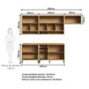 Ver imagem 4 de Cozinha Completa Modulada 100% MDF 5 Peças 8 Portas 5 Gavetas e Vidro 280cm Vicenza Espresso Móveis Bege/Amêndoa/Off White