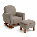Ver imagem 5 de Poltrona Amamentação Nuvem Base Balanço com Puff Suede:Suede Cappuccino